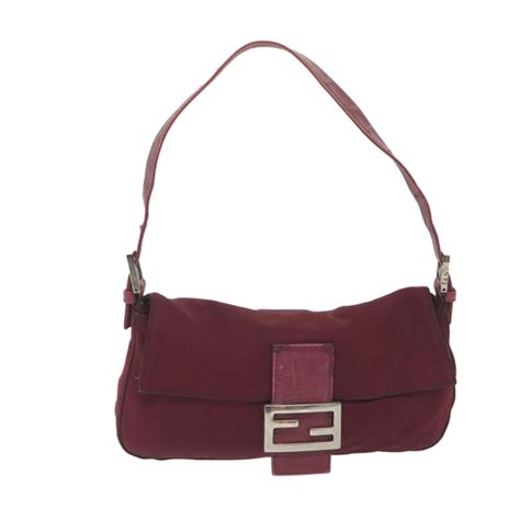 borsa fendi 235 26424 018|FENDI Mamma Baguette Shoulder Bag Nylon Bordeaux 2308 .